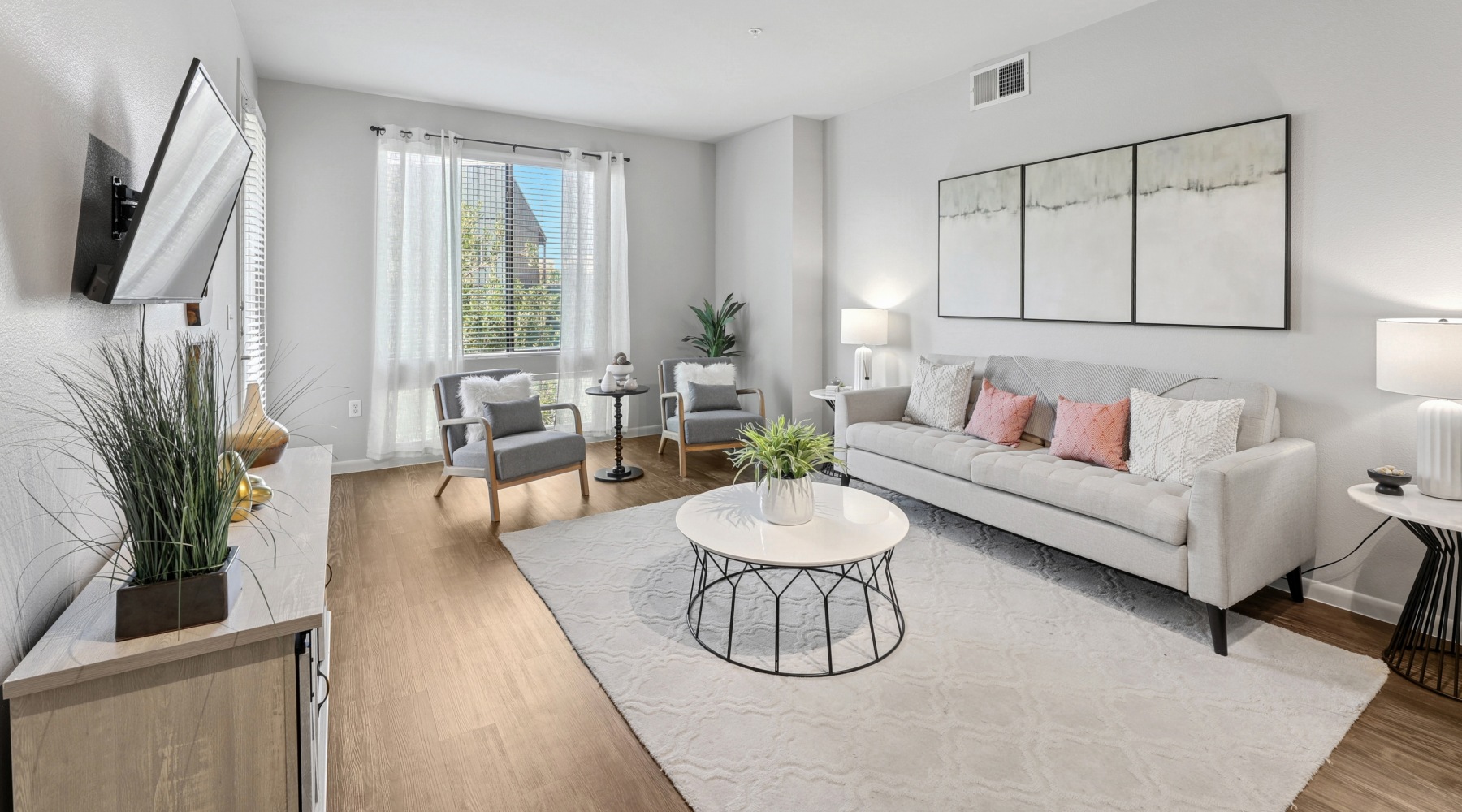 Living room  Bright living are with wood floors